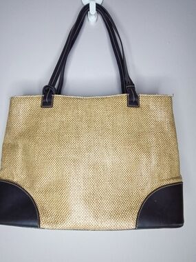 Kenneth Cole Reaction Woven Straw Tote Bag Boho